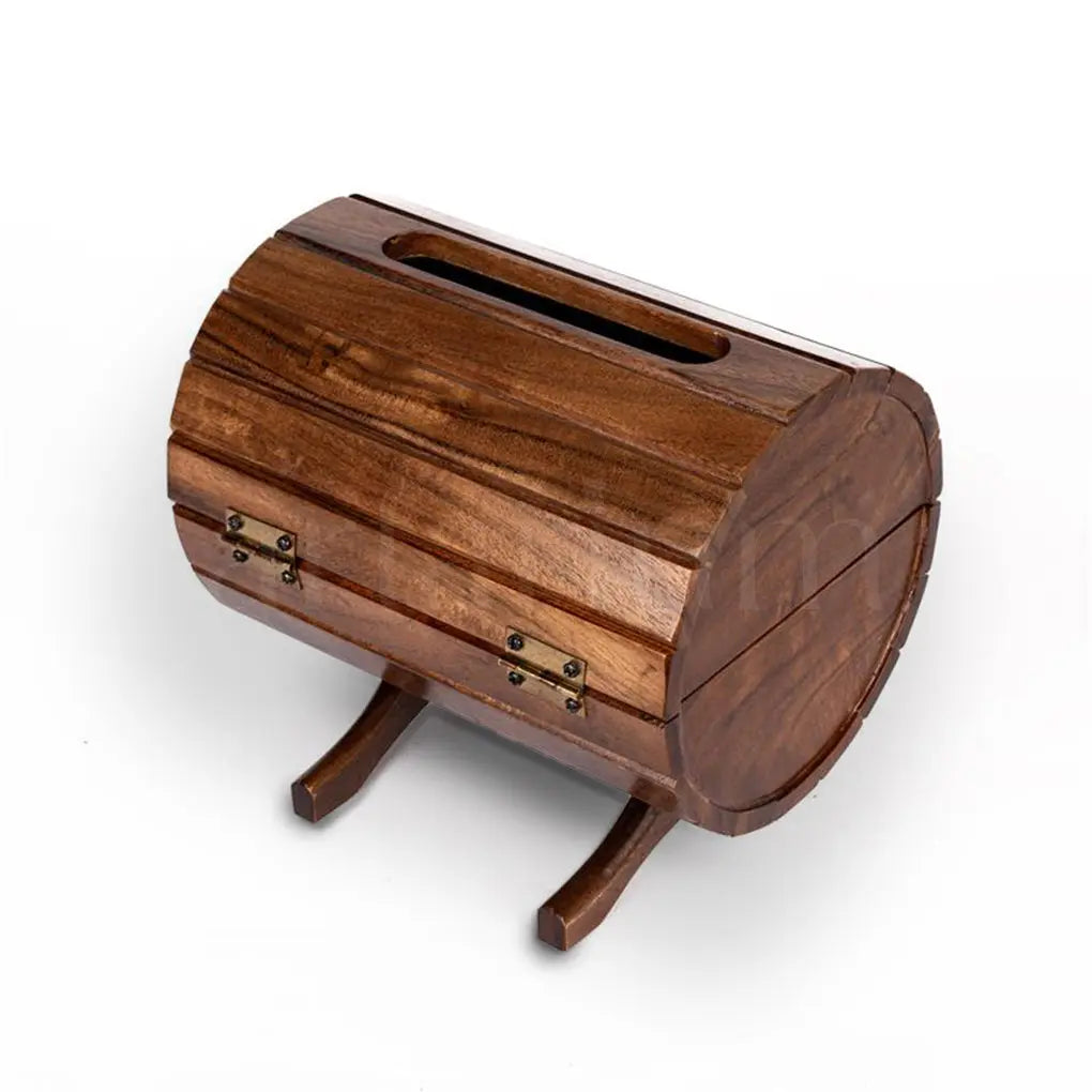 Wooden Wine Barrel Tissue Box The Artarium